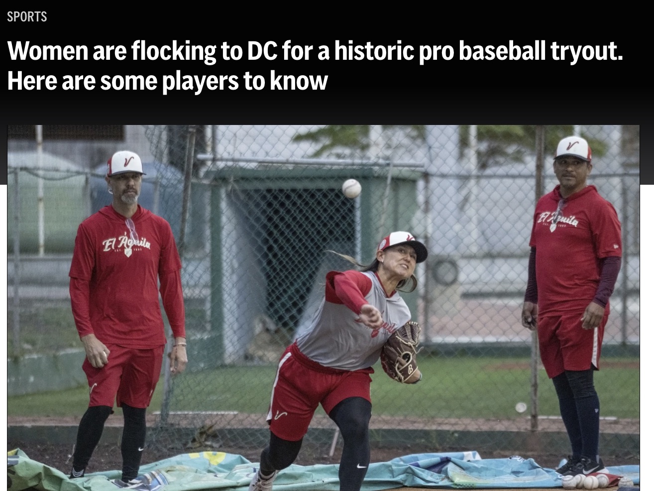 AP: Women are flocking to DC for a historic pro baseball tryout. Here are some players to know